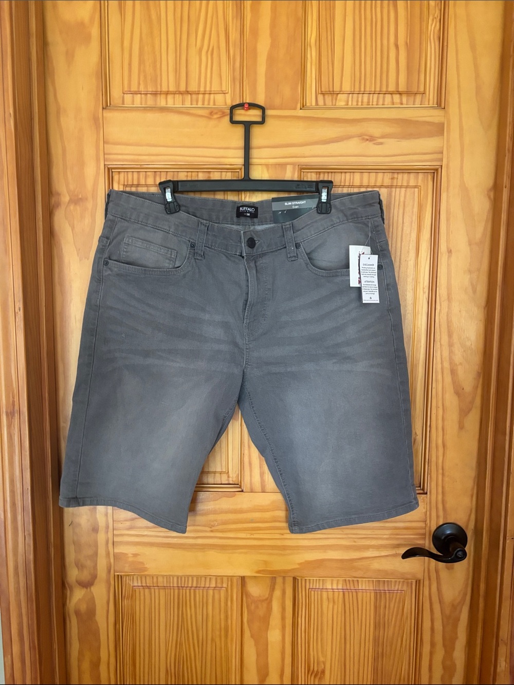Men’s 5-Pocket David Bitton Buffalo Gray Stretch Shorts